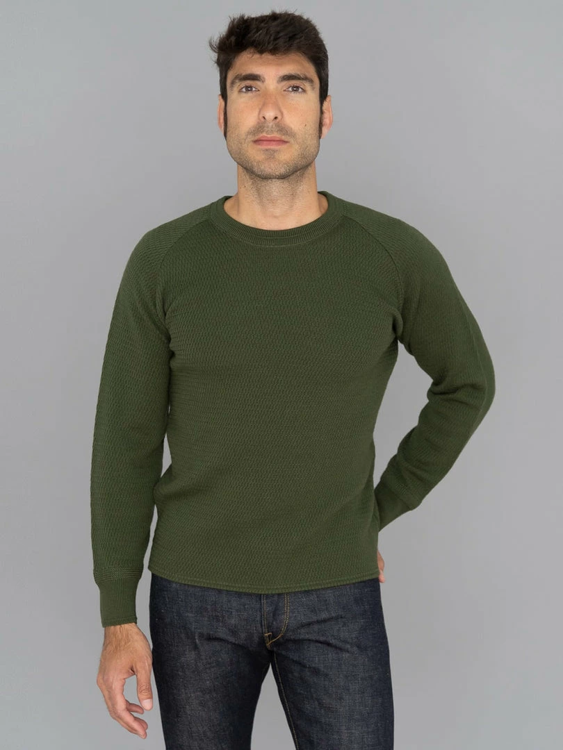 Stevenson Overall Co. Merino Wool Thermal Long Sleeve Shirt Olive NEW ARRIVALS 3 Stevenson Overall Co. Merino Wool Thermal Long Sleeve Shirt Olive NEW ARRIVALS