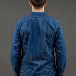 STUDIO D´ARTISAN Studio D'Artisan Indigo Wabash Band Collar Shirt