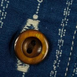STUDIO D´ARTISAN Studio D'Artisan Indigo Wabash Band Collar Shirt