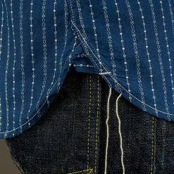 STUDIO D´ARTISAN Studio D'Artisan Indigo Wabash Band Collar Shirt