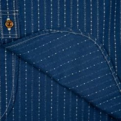 STUDIO D´ARTISAN Studio D'Artisan Indigo Wabash Band Collar Shirt