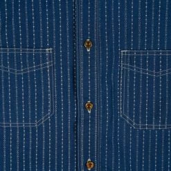 STUDIO D´ARTISAN Studio D'Artisan Indigo Wabash Band Collar Shirt