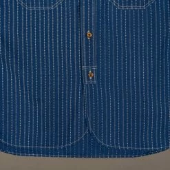 STUDIO D´ARTISAN Studio D'Artisan Indigo Wabash Band Collar Shirt