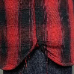 The Flat Head Ombré Flannel Shirt Red