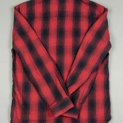 The Flat Head Ombré Flannel Shirt Red