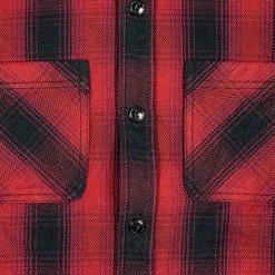 The Flat Head Ombré Flannel Shirt Red