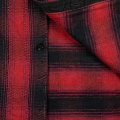 The Flat Head Ombré Flannel Shirt Red