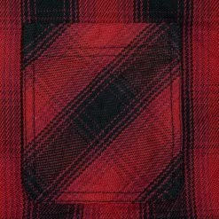 The Flat Head Ombré Flannel Shirt Red