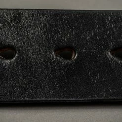 The Strike Gold Leather Belt Black