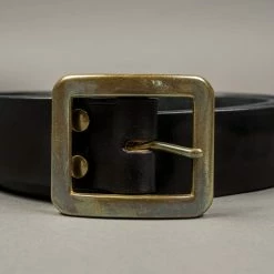 The Strike Gold Leather Belt Black