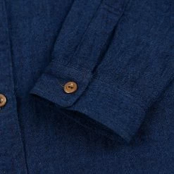 UES Indigo Band Collar Shirt