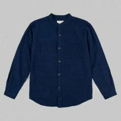 UES Indigo Band Collar Shirt