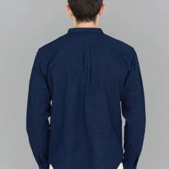 UES Indigo Band Collar Shirt