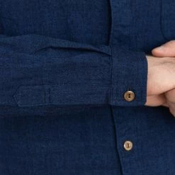 UES Indigo Band Collar Shirt