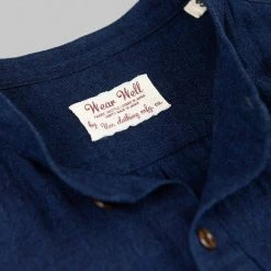 UES Indigo Band Collar Shirt