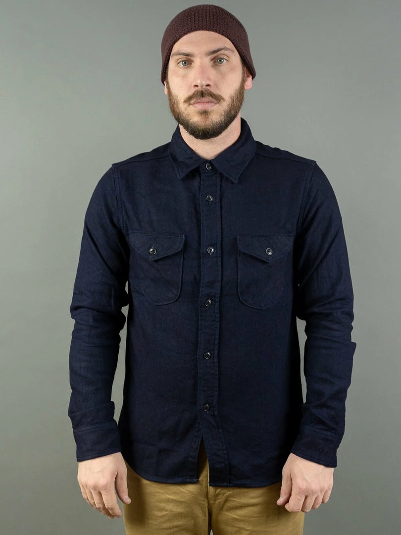UES Indigo Heavy Flannel Shirt 3 UES Indigo Heavy Flannel Shirt