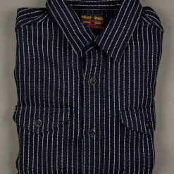 UES Indigo Stripe Heavy Flannel Shirt