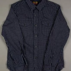 UES Indigo Stripe Heavy Flannel Shirt
