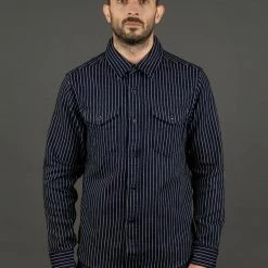 UES Indigo Stripe Heavy Flannel Shirt