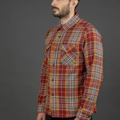 UES Heavy Flannel Shirt Red/Orange