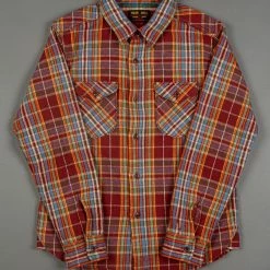 UES Heavy Flannel Shirt Red/Orange