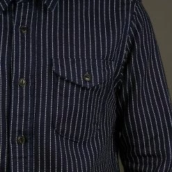 UES Indigo Stripe Heavy Flannel Shirt