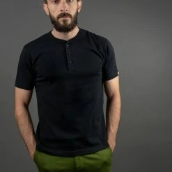 UES Ramayana Henley Neck T-Shirt Black